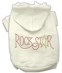 Rock Star Rhinestone Hoodies (Color/Size: Cream L)