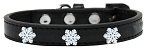 Snowflake Widget Dog Collar (Color/Size: Black Size 16)