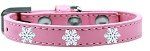 Snowflake Widget Dog Collar (Color/Size: Light Pink Size 16)
