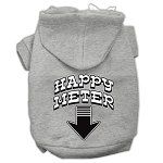 Happy Meter Screen Printed Dog Pet Hoodies (Color/Size: Grey Size Lg)