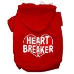 Heart Breaker Screen Print Pet Hoodies (Color/Size: Red Size Med)