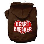 Heart Breaker Screen Print Pet Hoodies (Color/Size: Brown Size Lg)