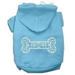 Henna Bone Screen Print Pet Hoodies (Color/Size: Baby Blue Size Med)