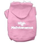 High Maintenance Screen Print Pet Hoodies (Color/Size: Light Pink L)
