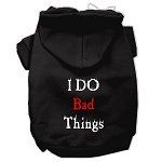 I Do Bad Things Screen Print Pet Hoodies (Color/Size: Black M)