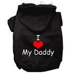 I Love My Daddy Screen Print Pet Hoodies (Color/Size: Black Size Lg)