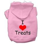I Love Treats Screen Print Pet Hoodies (Color/Size: Pink Size Lg)