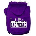 Las Vegas Skyline Screen Print Pet Hoodies (Color/Size: Purple Size Med)