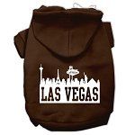 Las Vegas Skyline Screen Print Pet Hoodies (Color/Size: Brown Size Lg)