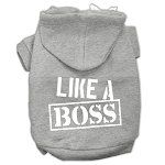 Like a Boss Screen Print Pet Hoodies (Color/Size: Grey Size Med)