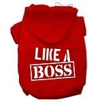 Like a Boss Screen Print Pet Hoodies (Color/Size: Red Size Lg)