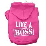 Like a Boss Screen Print Pet Hoodies (Color/Size: Bright Pink Size Lg)