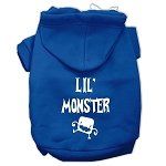 Lil Monster Screen Print Pet Hoodies (Color/Size: Blue Size Lg)