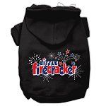 Little Firecracker Screen Print Pet Hoodies (Color/Size: Black M)