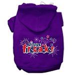 Little Firecracker Screen Print Pet Hoodies (Color/Size: Purple Size M)