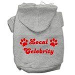 Local Celebrity Screen Print Pet Hoodies (Color/Size: Grey Size Lg)