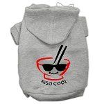 Miso Cool Screen Print Pet Hoodies (Color/Size: Grey Size Med)
