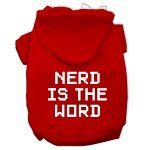 Nerd is the Word Screen Print Pet Hoodies (Color/Size: Red Size L)