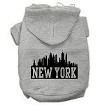 New York Skyline Screen Print Pet Hoodies (Color/Size: Grey Size Lg)