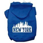 New York Skyline Screen Print Pet Hoodies (Color/Size: Blue Size Lg)