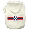 Patriotic Star Paw Screen Print Pet Hoodies