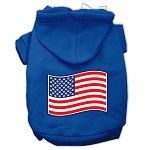 Paws and Stripes Screen Print Pet Hoodies (Color/Size: Blue Size Med)