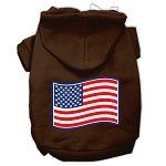 Paws and Stripes Screen Print Pet Hoodies (Color/Size: Brown L)