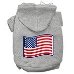 Paws and Stripes Screen Print Pet Hoodies (Color/Size: Grey M)
