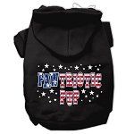 Pawtriotic Pup Screen Print Pet Hoodies (Color/Size: Black Size Med)