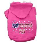 Pawtriotic Pup Screen Print Pet Hoodies (Color/Size: Bright Pink Size L)
