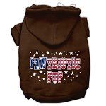 Pawtriotic Pup Screen Print Pet Hoodies (Color/Size: Brown Size Med)