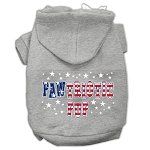 Pawtriotic Pup Screen Print Pet Hoodies (Color/Size: Grey M)