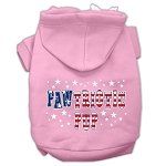 Pawtriotic Pup Screen Print Pet Hoodies (Color/Size: Light Pink M)