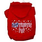 Pawtriotic Pup Screen Print Pet Hoodies (Color/Size: Red Size M)