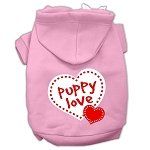Puppy Love Screen Print Pet Hoodies (Color/Size: Light Pink Size Lg)