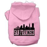 San Francisco Skyline Screen Print Pet Hoodies (Color/Size: Light Pink Size Lg)