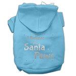 Screenprint Santa Paws Pet Hoodies (Color/Size: Baby Blue Size Lg)