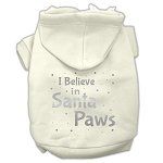 Screenprint Santa Paws Pet Hoodies (Color/Size: Cream Size Lg)