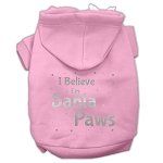 Screenprint Santa Paws Pet Hoodies (Color/Size: Light Pink Size Lg)