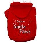 Screenprint Santa Paws Pet Hoodies (Color/Size: Red Size Lg)