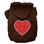 Red Swiss Dot Heart Screen Print Pet Hoodies (Color/Size: Brown Size Lg)