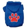 Red Swiss Dot Paw Screen Print Pet Hoodies