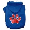 Red Swiss Dot Paw Screen Print Pet Hoodies