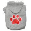 Red Swiss Dot Paw Screen Print Pet Hoodies