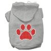 Red Swiss Dot Paw Screen Print Pet Hoodies