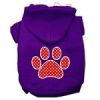 Red Swiss Dot Paw Screen Print Pet Hoodies