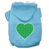 Green Swiss Dot Heart Screen Print Pet Hoodies