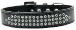Three Row AB Crystal Dog Collar (Color/Size: Black Size 14)