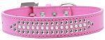 Ritz Pearl and Clear Crystal Dog Collar (Color/Size: Bright Pink Size 14)