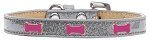 Pink Bone Widget Dog Collar (Color/Size: Silver Ice Cream Size 18)